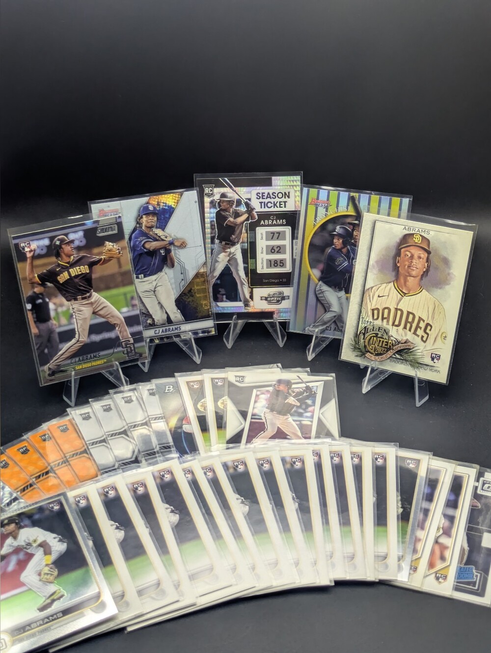 HUGE CJ Abrams Rookie Card Lot (36) RC Parallels Serial #d Topps Bowman Chrome
